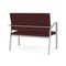 Lesro Newport 2 Seat Tandem Seating Metal Frame No Center Arms, Silver, RF Nebbiolo Upholstery NP1501 - alternate 2